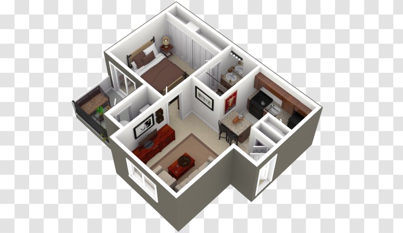Floor Plan House Apartment - 3d Transparent PNG