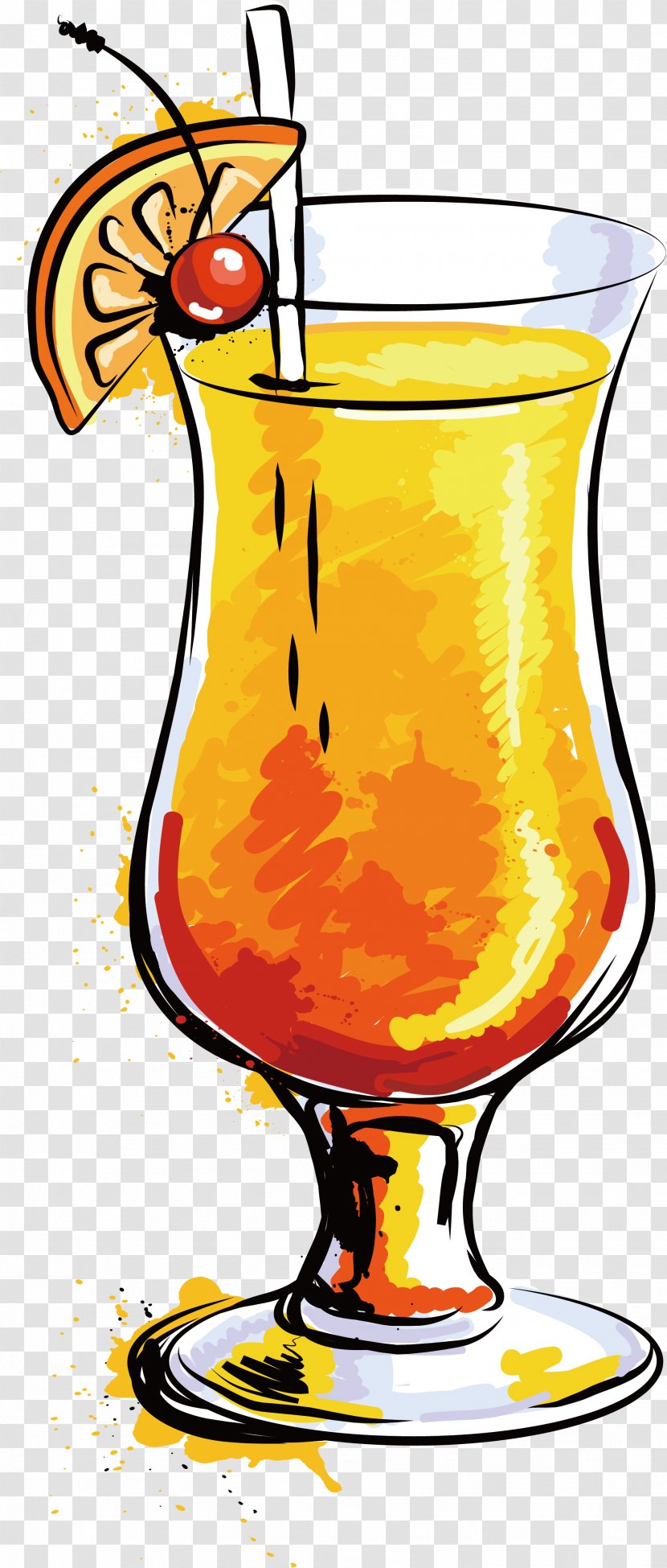 Cocktail Orange Juice Mojito Clip Art - Drinkware - Refreshing Summer Drinks Transparent PNG