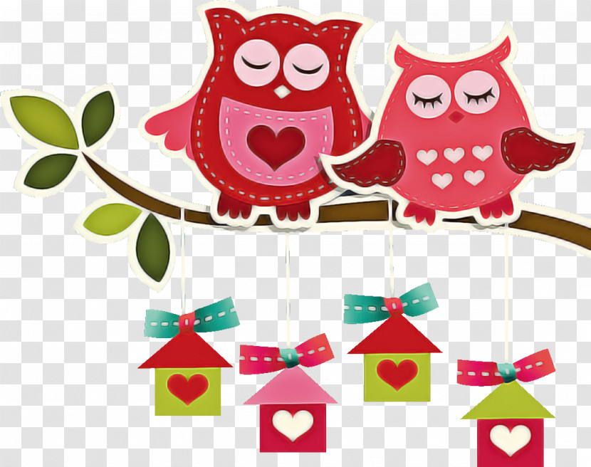 Owl Pink Branch Bird Of Prey Bird Transparent PNG