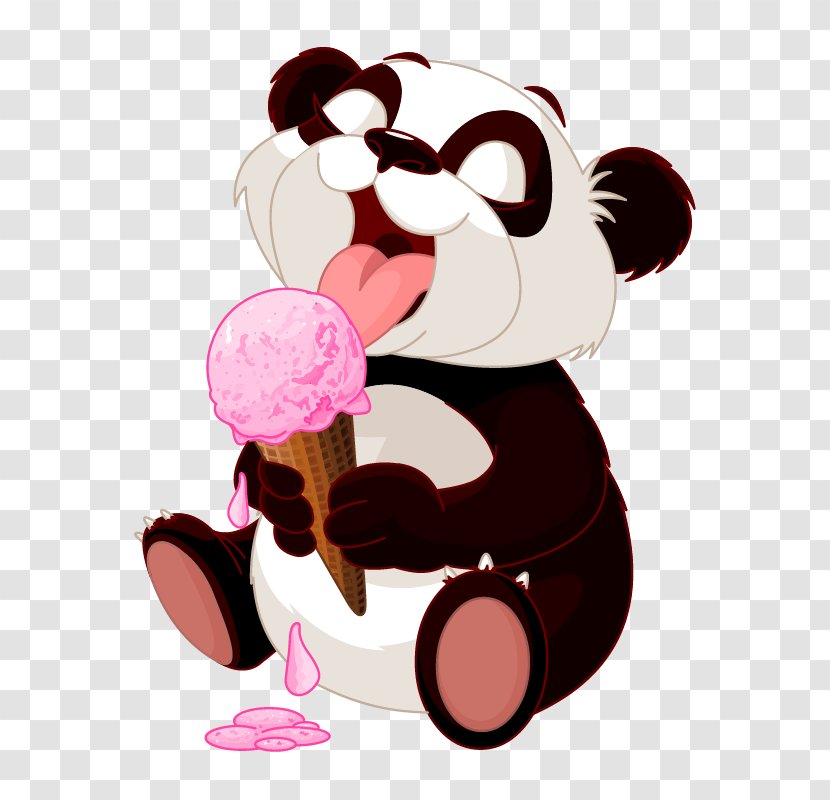 Giant Panda Ice Cream Eating - Flower Transparent PNG