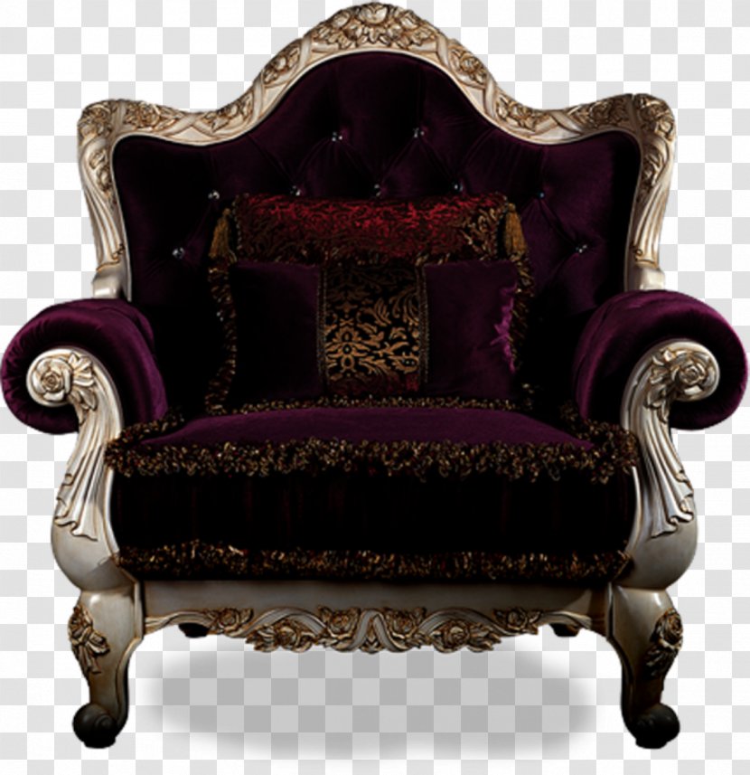 Chair Throne Table Couch - Loveseat - Deep Purple White Outside Transparent PNG