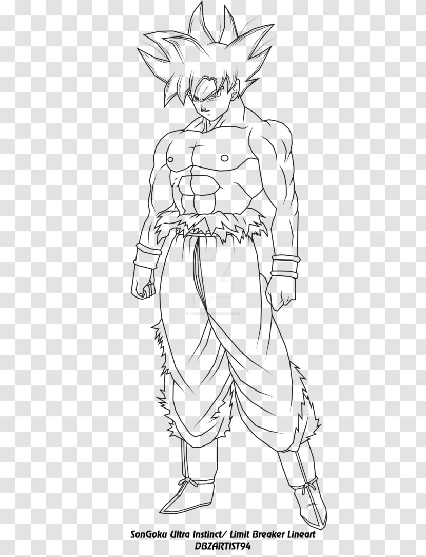 Goku Line Art DeviantArt Sketch - Fictional Character Transparent PNG
