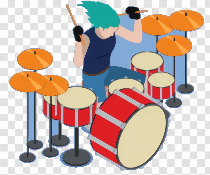 Guitar Cartoon - Tomtom Drum - Hand Davul Transparent PNG