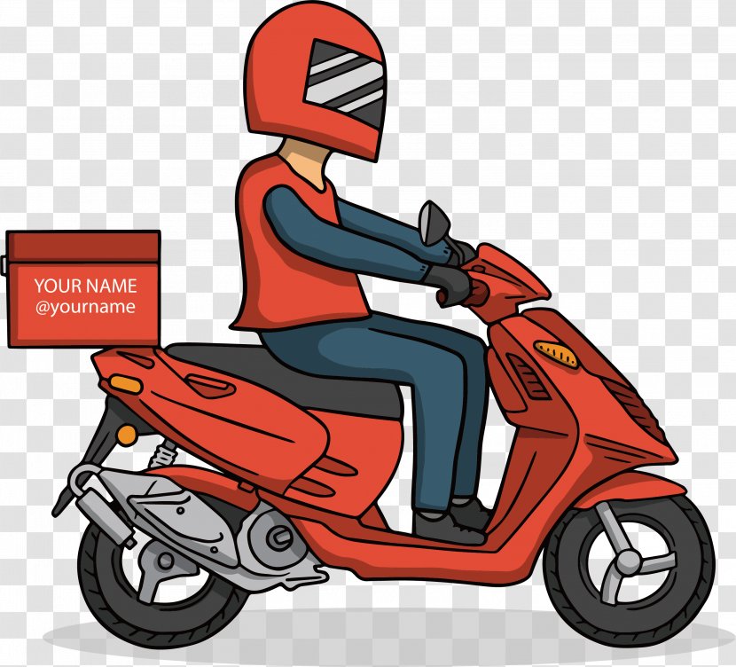 Motorized Scooter Motorcycle Accessories Car - Vehicle - Red Transparent PNG