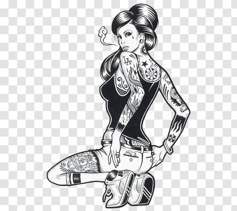 Drawing Tattoo Illustration Vector Graphics Woman - Heart Transparent PNG