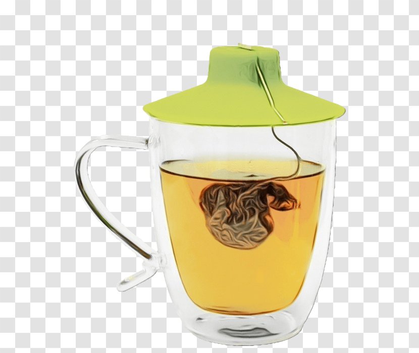 Yellow Drink Tableware Drinkware Glass - Lid - Serveware Transparent PNG