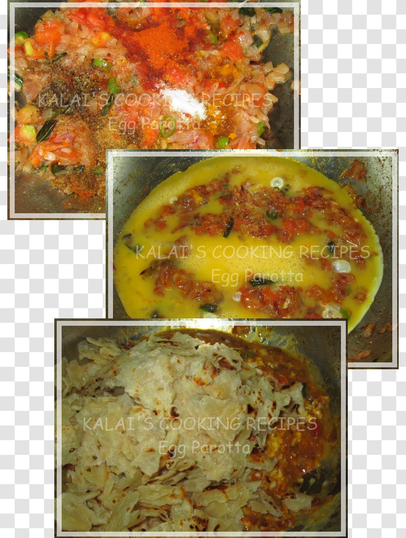 Indian Cuisine Parotta Chicken Curry Vegetarian Paratha - Egg Transparent PNG