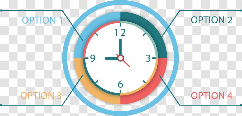 Timeline Clock Chart Infographic - Ppt - Vector Associated Graph Picture Transparent PNG