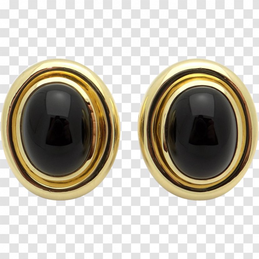 Earring Jewellery Cabochon Shirt Stud Onyx - Metal Transparent PNG