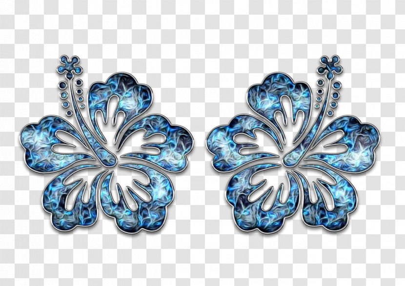 Silver Flower - Metal - Turquoise Transparent PNG