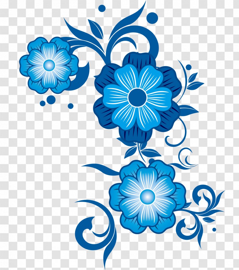 Flower Blue Pattern - Flowering Plant - Vector Transparent PNG
