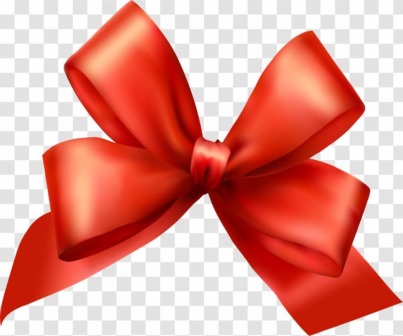 Red Ribbon Bow Tie - Beautiful Transparent PNG