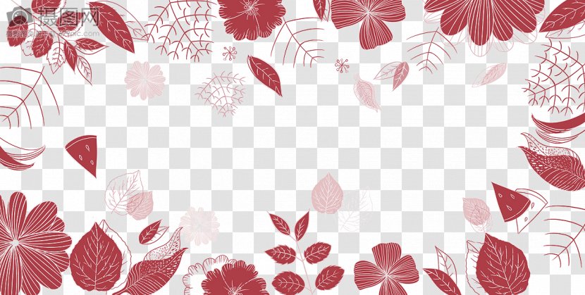 Leaf Template - Flower - Red Background Transparent PNG