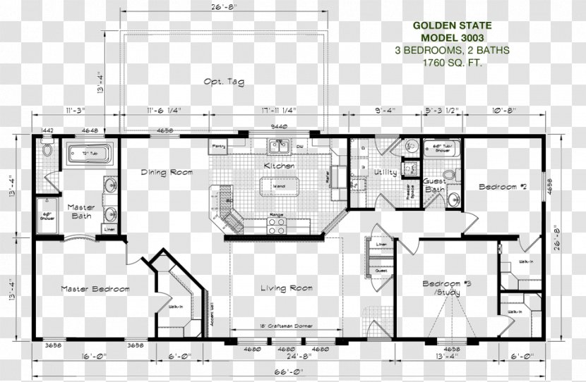 Floor Plan House KIT Custom Homebuilders Manufactured Housing Meridian - Building Transparent PNG