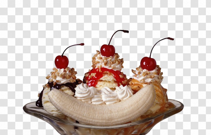 Banana Split Ice Cream Sundae Gelato - Dairy Product - Wedding Cake Transparent PNG