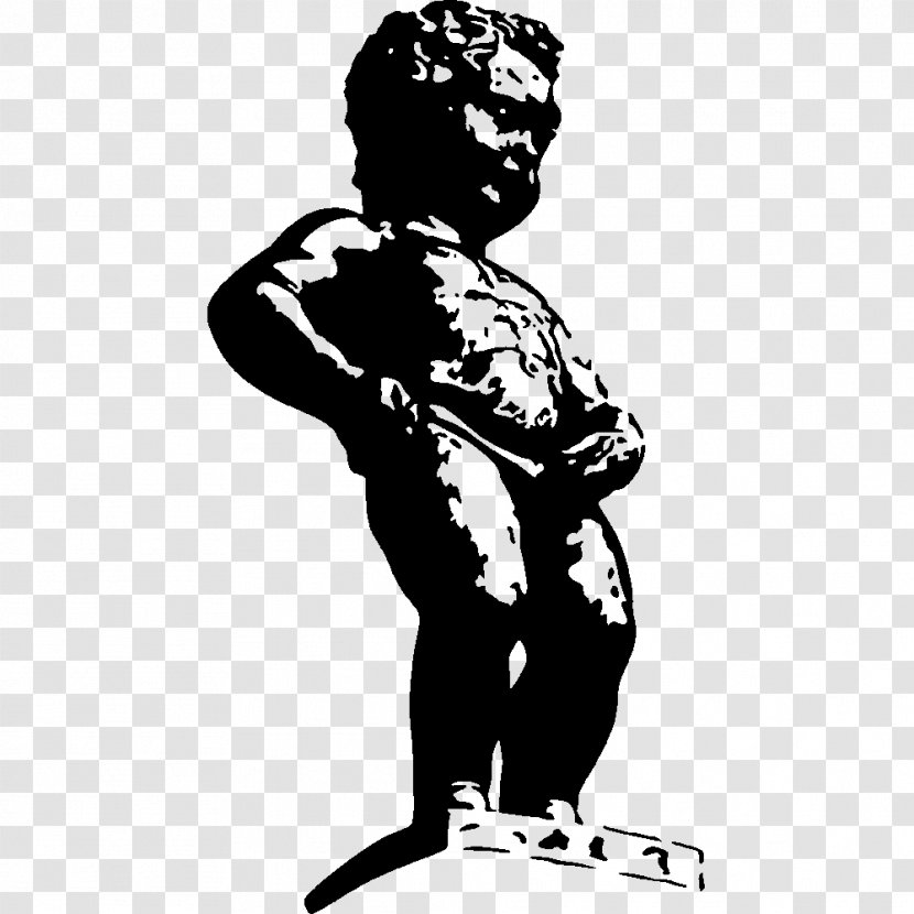 Manneken Pis Sculpture Statue Landmark - Black And White - Cartoon Bath Transparent PNG