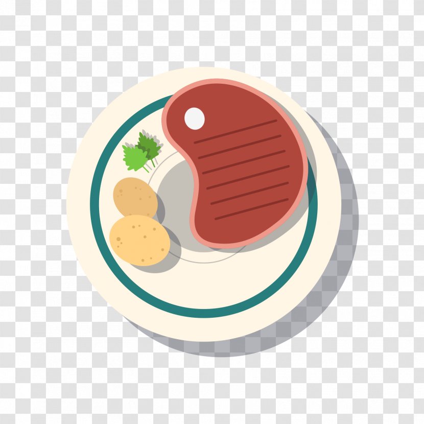 Meatloaf Cartoon - Loaf - A Of Meat And Eggs On Gray Plate Transparent PNG