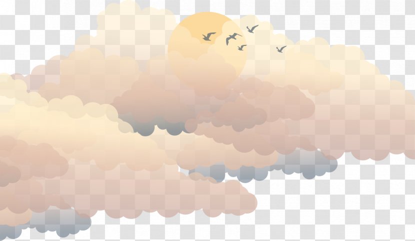 Vector Painted Clouds Obscured The Sun - Daytime - Paint Transparent PNG
