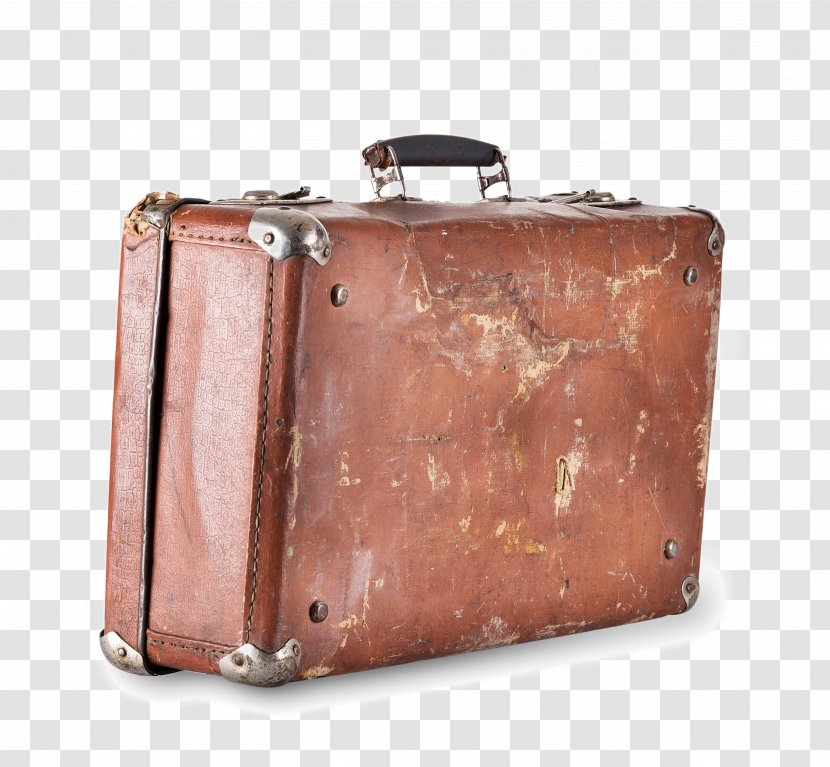 Suitcase Stock Photography Brown - Antique - Tan Mottled HD Picture Transparent PNG