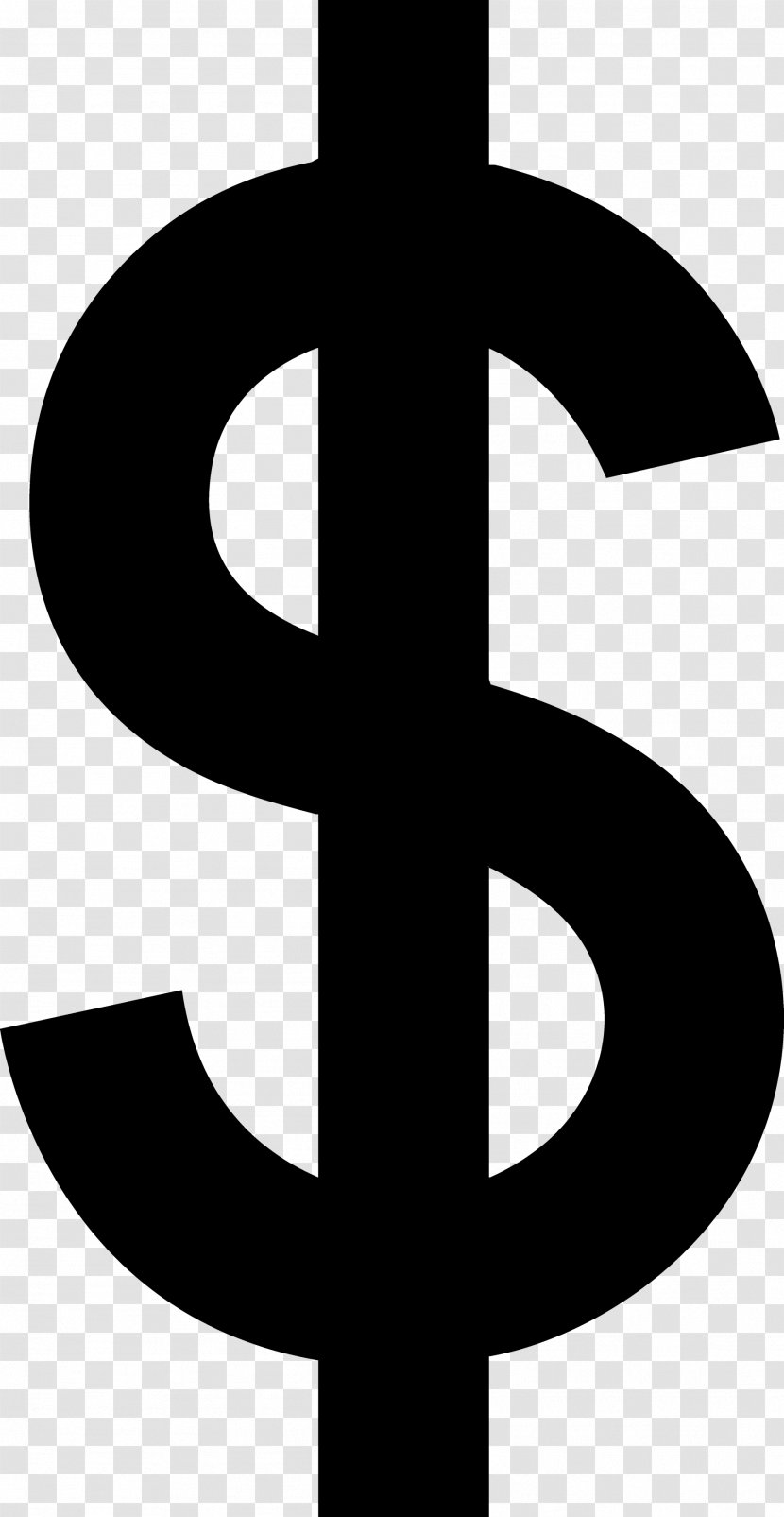 United States Dollar Sign Clip Art - Black And White Transparent PNG