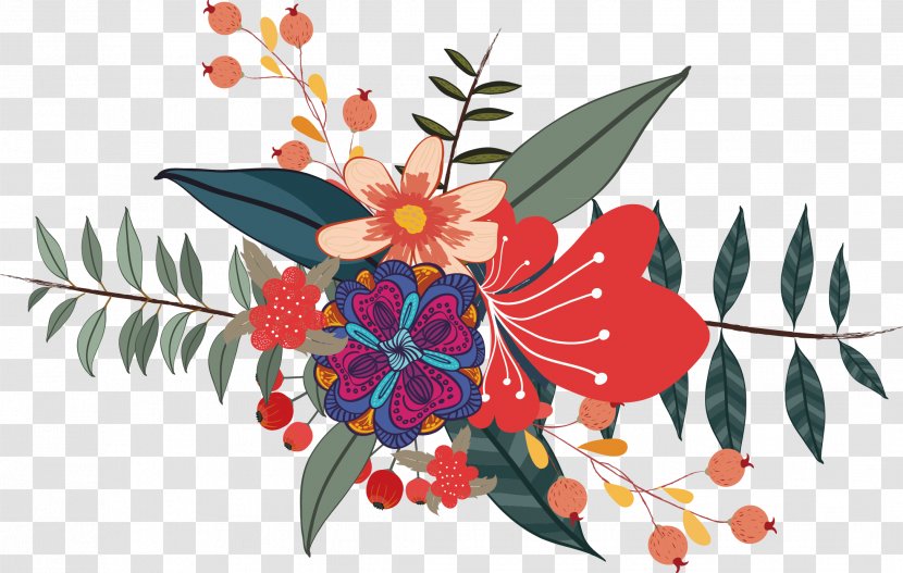 Floral Design Flower Illustration - Wreath - Red Chrysanthemum Modified Vector Transparent PNG