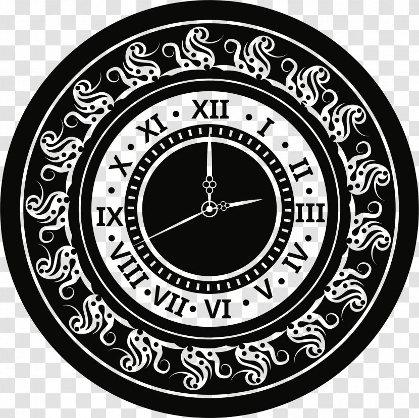 Roman Numerals Clock Face Clip Art Transparent PNG