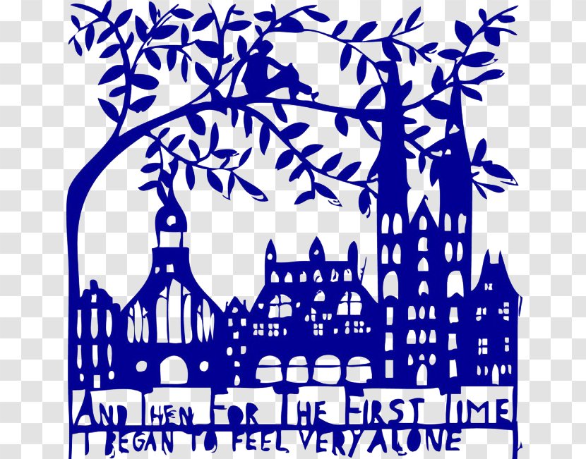 Papercutting A Sky Full Of Kindness Artist Illustration - Line Art - European And American Town Transparent PNG