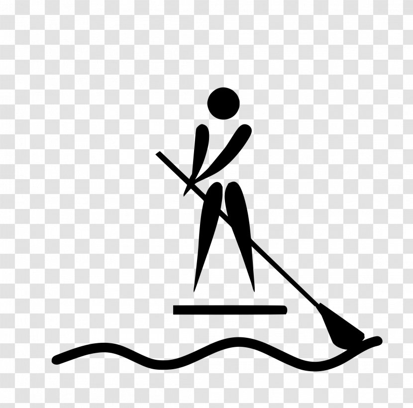 Pictogram Standup Paddleboarding Information Clip Art - Black And White - Text Transparent PNG