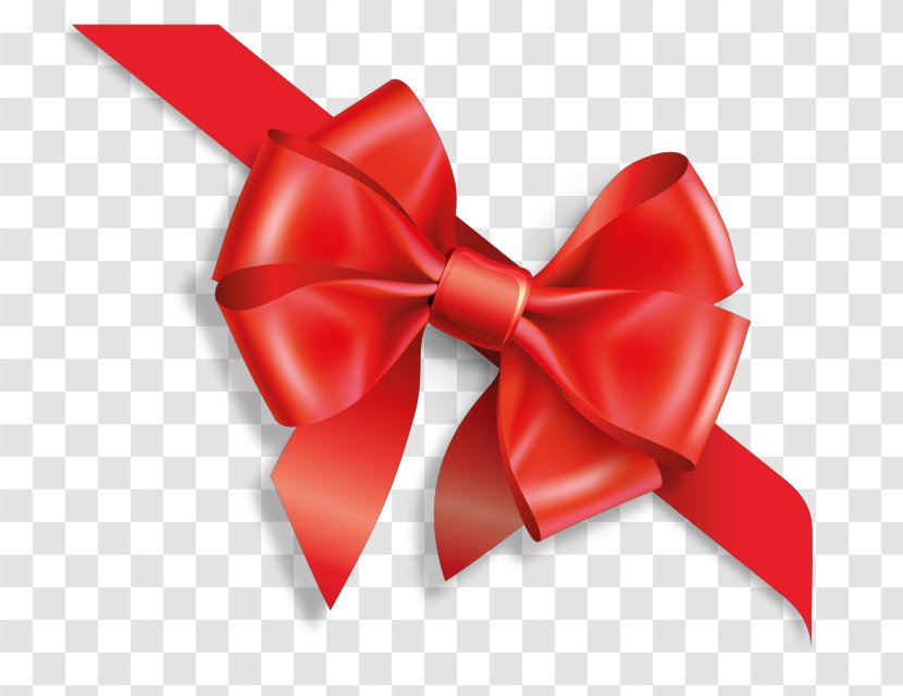 Christmas Gift Ribbon Clip Art - Red Transparent PNG