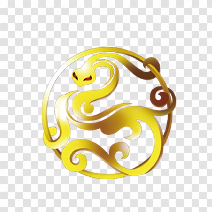 Papercutting Chinese New Year Clip Art - Body Jewelry - Round Snake Pattern Transparent PNG