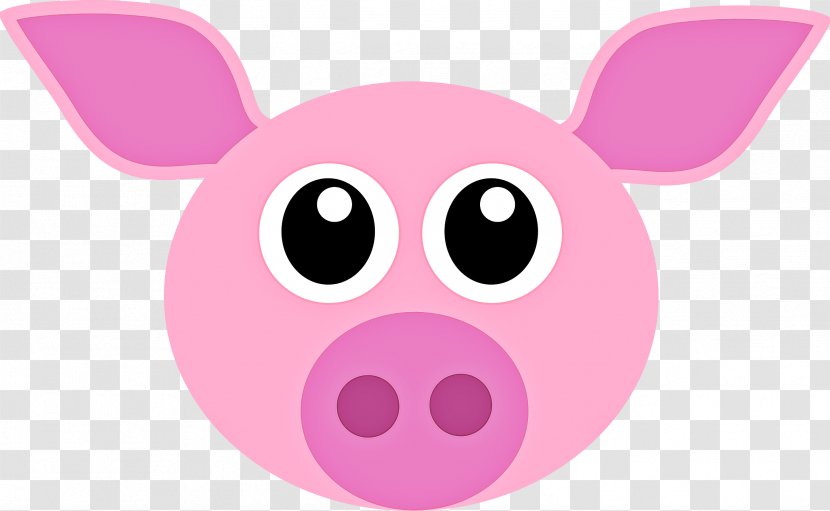 Pink Cartoon Nose Snout Suidae - Livestock Magenta Transparent PNG