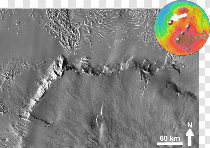 Mount Olympus Tharsis Mons Rupes Volcano - Valles Marineris Transparent PNG