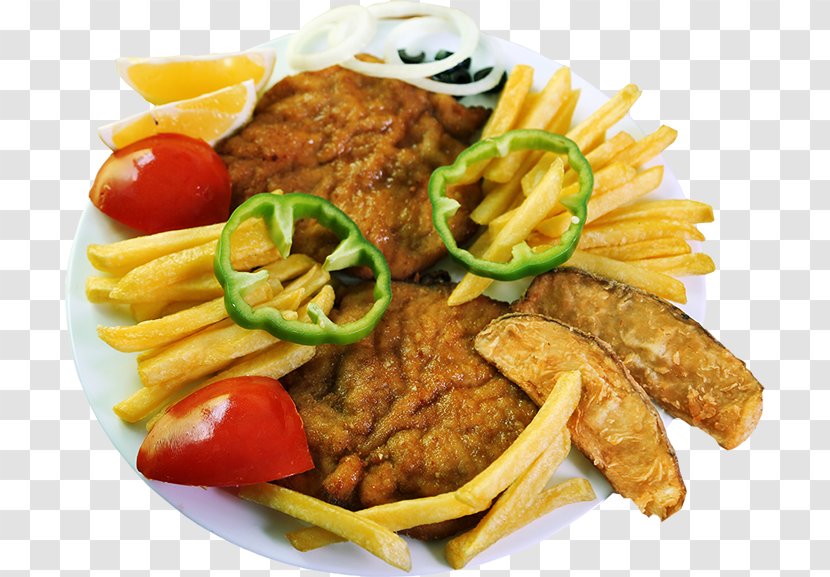 French Fries Full Breakfast Chicken And Chips Escalope Steak - Side Dish - Drink Transparent PNG