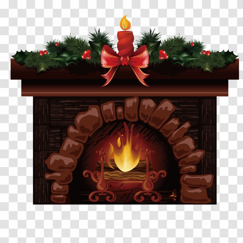 Christmas Santa Claus Fireplace Wallpaper - Holiday - Stove Transparent PNG