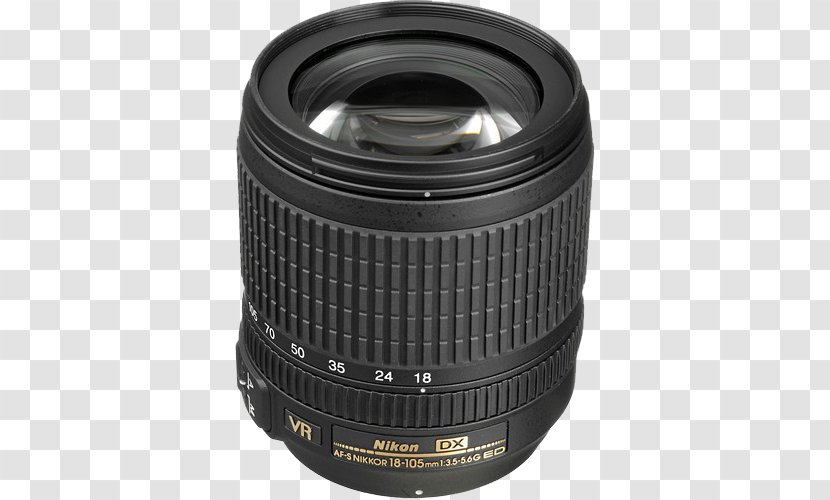 AF-S DX Nikkor 18-105mm F/3.5-5.6G ED VR Nikon 105mm F/2.8G IF-ED 35mm F/1.8G Format - Dxnikkor - Camera Lens Transparent PNG