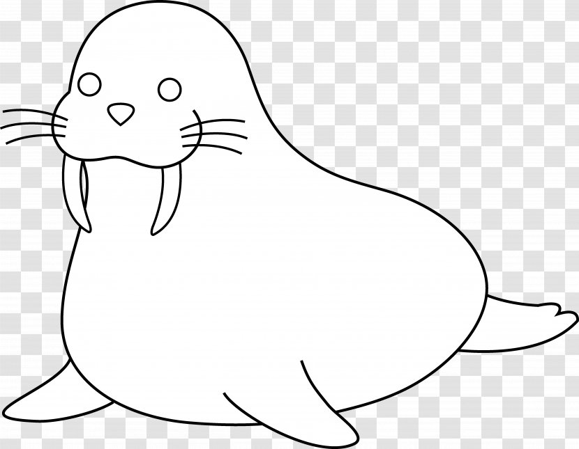 Walrus Drawing Line Art Clip - Heart - Animal Outlines Transparent PNG