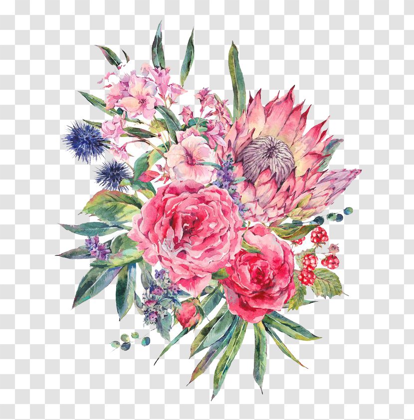 Floral Design Flower Bouquet Watercolor Painting Stock Illustration - Flowers Transparent PNG