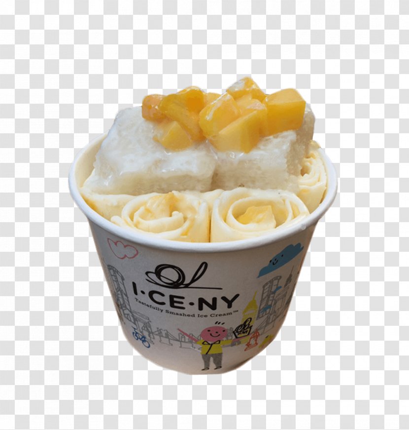 Gelato Frozen Yogurt Stir-fried Ice Cream - Thai Cuisine - Mango Rice Transparent PNG