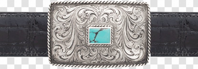 Silver Teal Turquoise Rectangle - Free Buckle Enlarge Transparent PNG