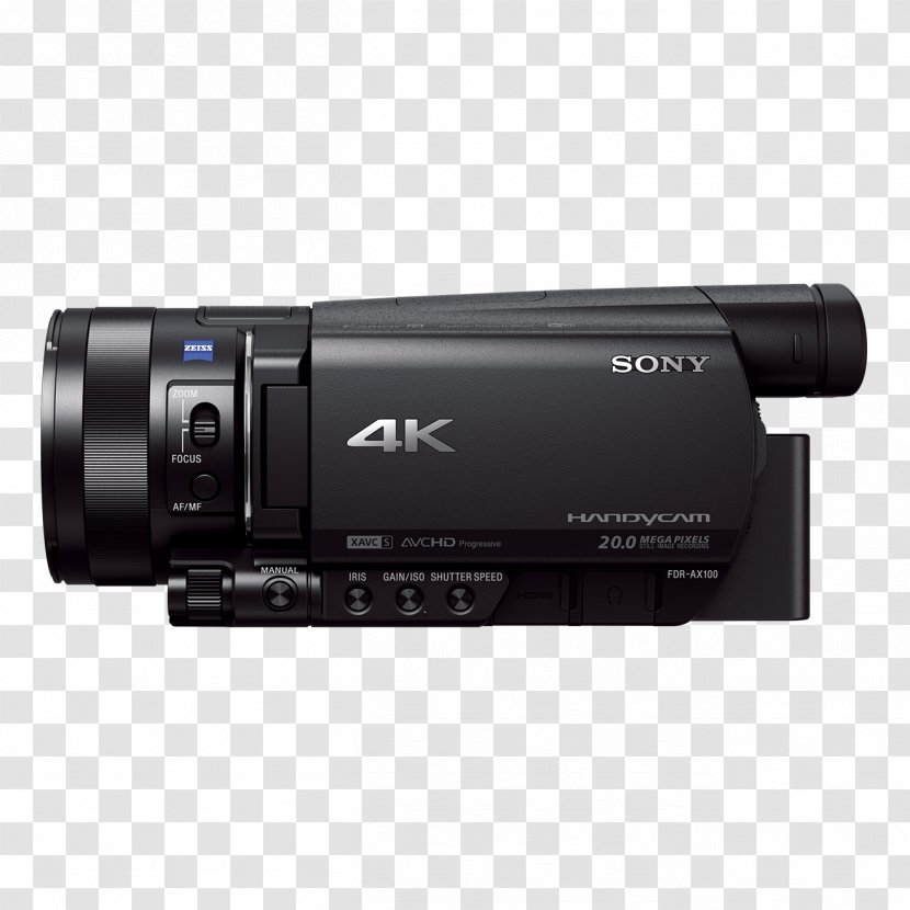 4K Resolution Video Cameras Sony Handycam - Zoom Lens - Camera Transparent PNG