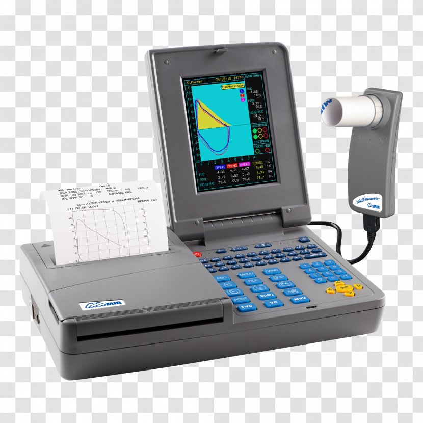 Spirometer Spirometry Bronchial Challenge Test Medicine Medical Diagnosis - Communication - Electronic Device Transparent PNG