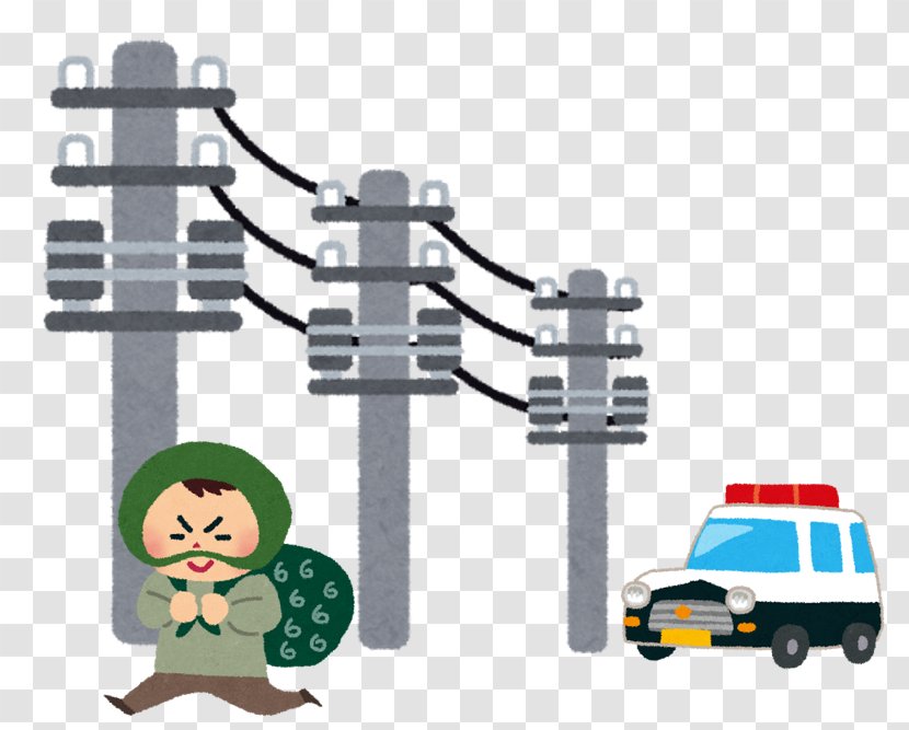 Utility Pole Electricity Electric Column Public - Policeman And Thief Transparent PNG