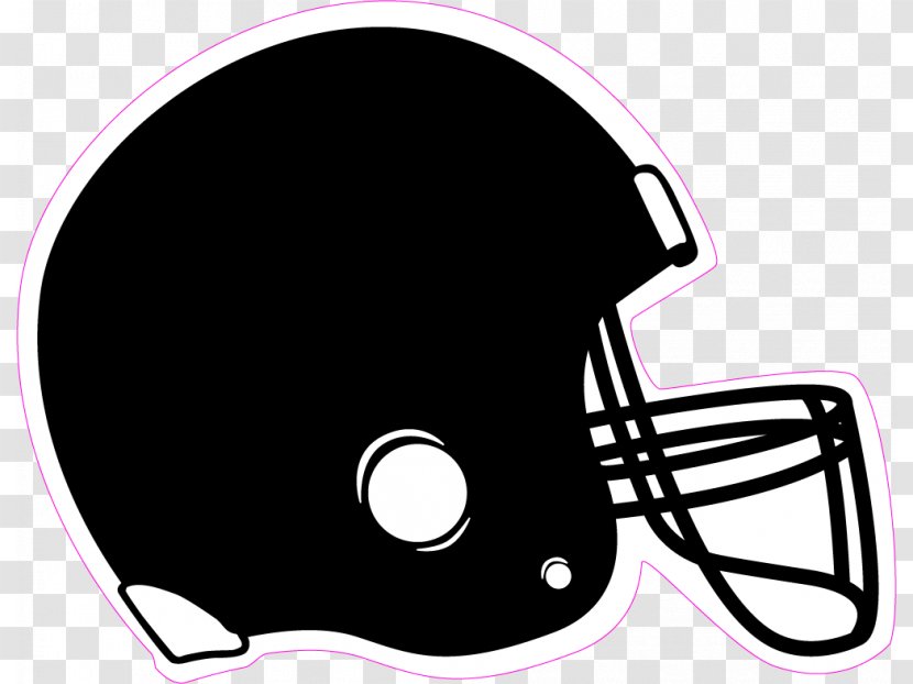 American Football Helmets Clip Art - Black And White - Printable Transparent PNG