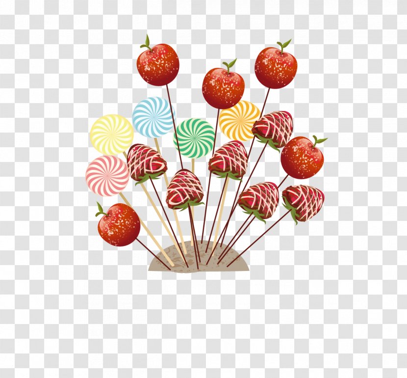 Fruit Euclidean Vector Food Ornament - Flower - Flavored Lollipops Transparent PNG