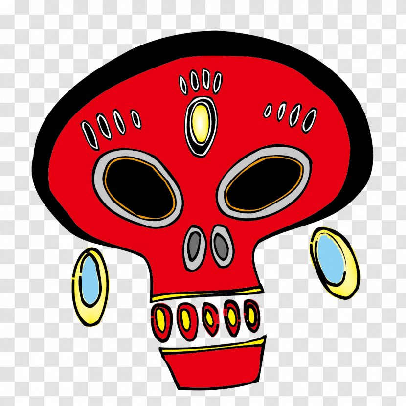 Mask Drawing Illustration - Ethnic Group - Hungry Ghost Skull Material Transparent PNG