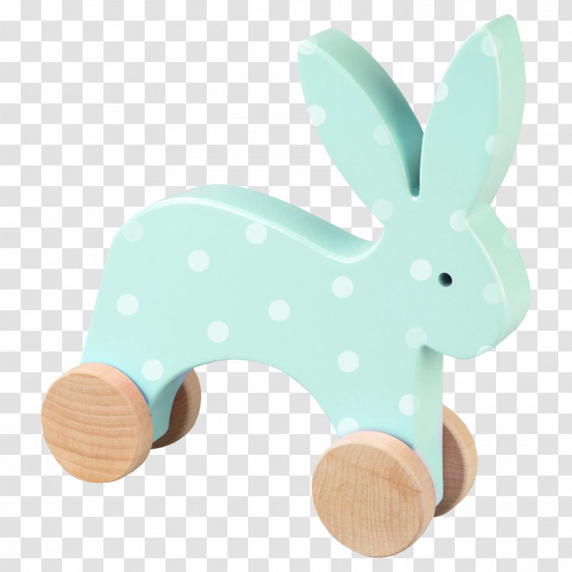 European Rabbit Toy Blue - Wooden Transparent PNG