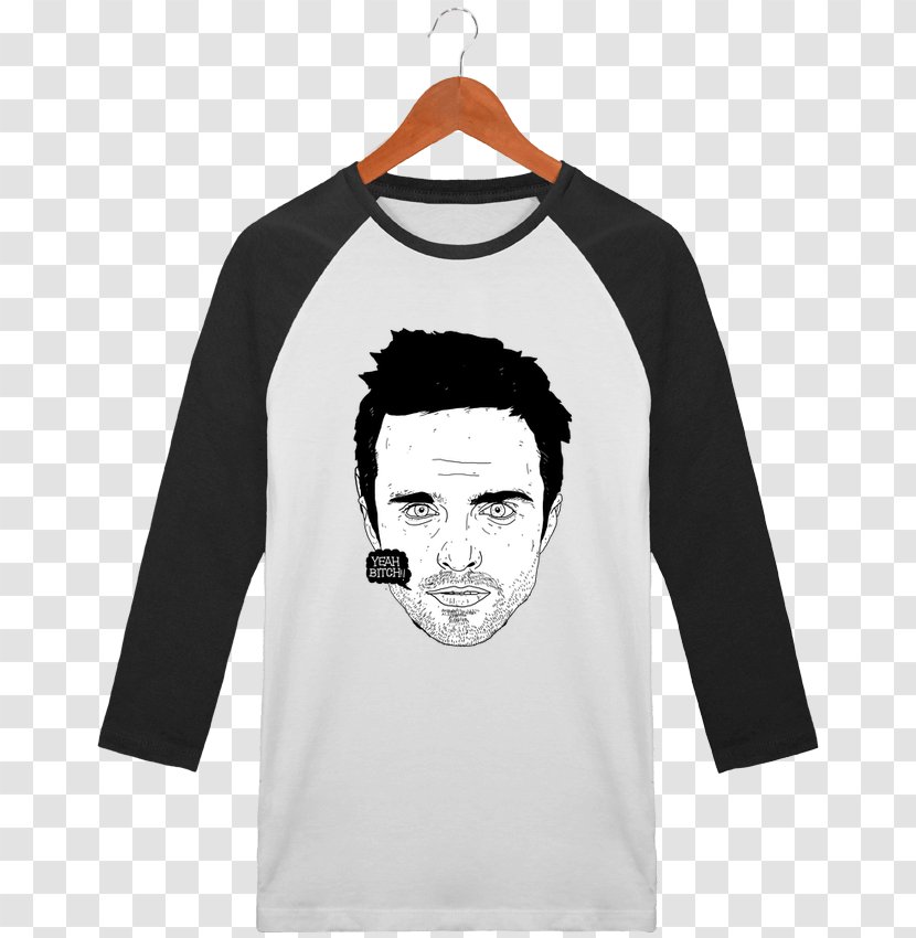Long-sleeved T-shirt Hoodie Collar - White - Jesse Pinkman Transparent PNG