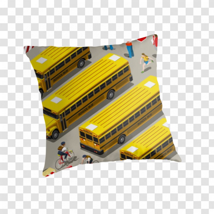 Cushion Vehicle Mouse Mats School Bus - Isometric People Transparent PNG