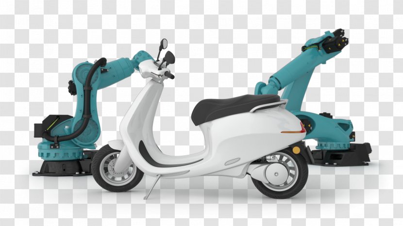 Vespa Motorized Scooter - Electric Motor - Mechanical Arm Transparent PNG