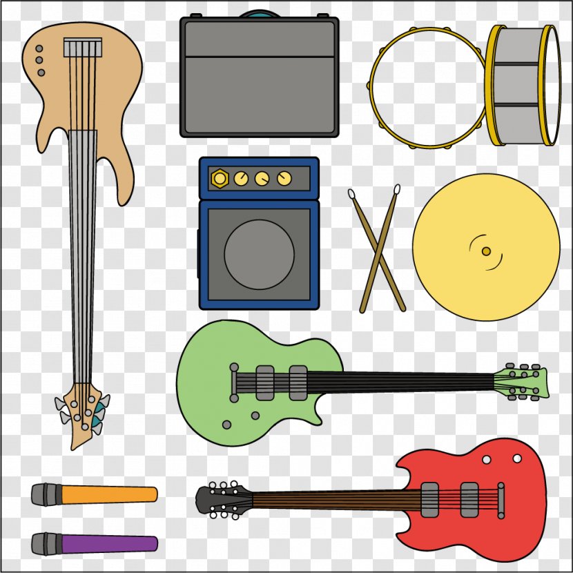 Musical Instruments Guitar Clip Art - Frame - Vector Collection Of Hand-painted Transparent PNG